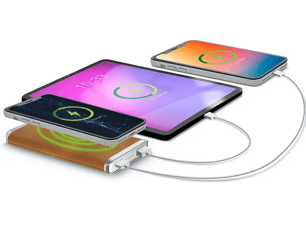 Leather 5K Wireless Charging Power Bank